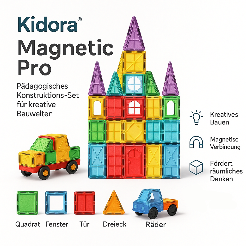 Kidora® Magnetic Pro - Pädagogisches Konstruktions- und Lernset